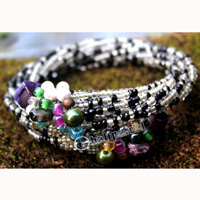 Bracelet, Made From Glassbeads With Shell