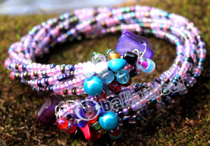 Bracelet, Made From Glassbeads With Shell