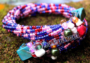 Bracelet, Made From Glassbeads With Shell
