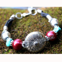 Bracelet, Made From Metal With Beads