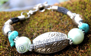 Bracelet, Made From Metal With Beads