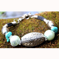 Bracelet, Made From Metal With Beads