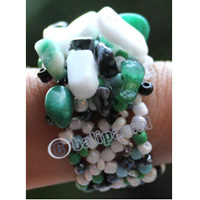 Ring, Made From Glassbeads With Stone