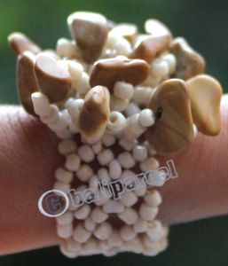 Ring, Made From Glassbeads With Stone