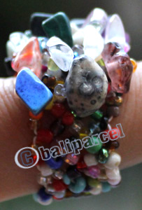 Ring, Made From Glassbeads With Stone