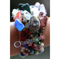 Ring, Made From Glassbeads With Stone