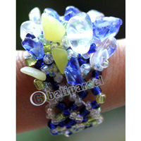 Ring, Made From Glassbeads With Stone