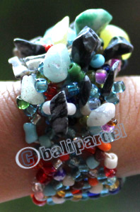 Ring, Made From Glassbeads With Stone