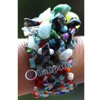 Ring, Made From Glassbeads With Stone