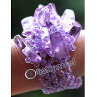 Ring, Made From Glassbeads With Stone