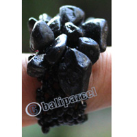 Ring, Made From Glassbeads With Stone