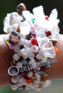 Ring, Made From Glassbeads With Stone
