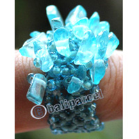 Ring, Made From Glassbeads With Stone
