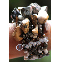 Ring, Made From Glassbeads With Stone