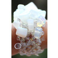 Ring, Made From Glassbeads With Stone