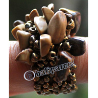 Ring, Made From Glassbeads With Stone