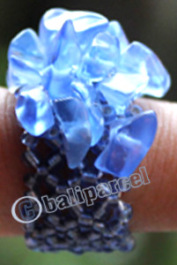 Ring, Made From Glassbeads With Stone