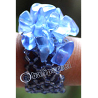 Ring, Made From Glassbeads With Stone