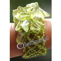 Ring, Made From Glassbeads With Stone