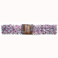 Belt, Handmade From Glassbeads With Stone