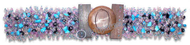 Belt, Handmade From Glassbeads With Stone