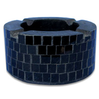 Ashtray, Handmade From Wood With Mosaic Glass Inlaid