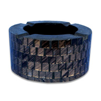 Ashtray, Handmade From Wood With Mosaic Glass Inlaid