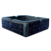 Ashtray, Handmade From Wood With Mosaic Glass Inlaid