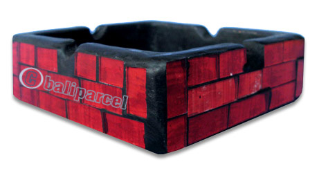 Ashtray, Handmade From Wood With Mosaic Glass Inlaid