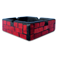 Ashtray, Handmade From Wood With Mosaic Glass Inlaid