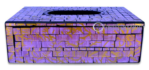 Tissue Holder, Handmade From Mosaic Glass 