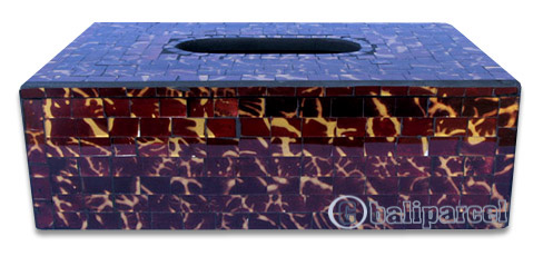 Tissue Holder, Handmade From Mosaic Glass 