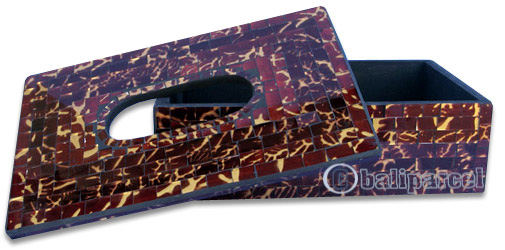 Tissue Holder, Handmade From Mosaic Glass 