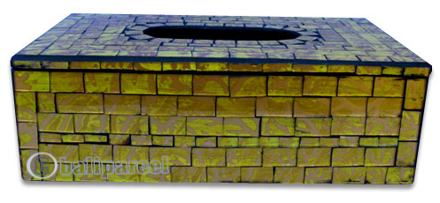 Tissue Holder, Handmade From Mosaic Glass 