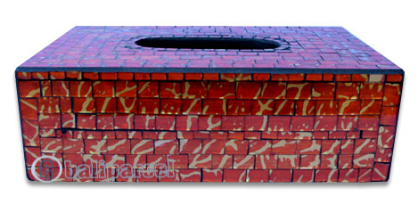 Tissue Holder, Handmade From Mosaic Glass 