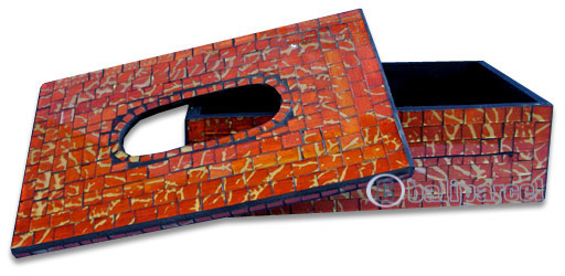 Tissue Holder, Handmade From Mosaic Glass 