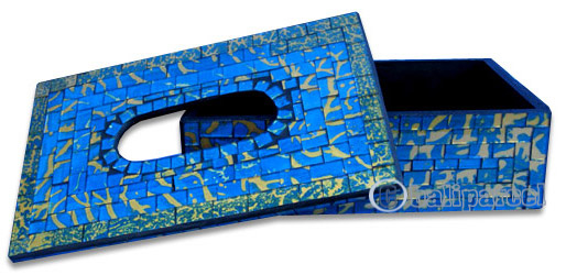 Tissue Holder, Handmade From Mosaic Glass 