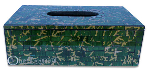 Tissue Holder, Handmade From Mosaic Glass 