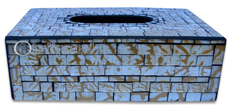 Tissue Holder, Handmade From Mosaic Glass 