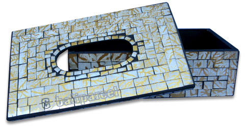 Tissue Holder, Handmade From Mosaic Glass 