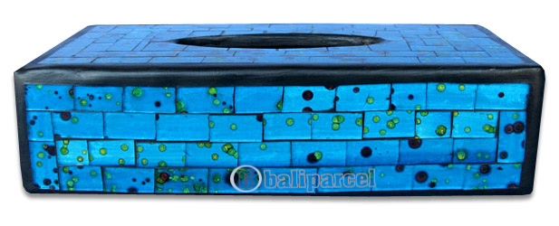 Tissue Holder, Handmade From Mosaic Glass 