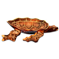 Wooden Turtle, Hand Carved From Albesia Wood