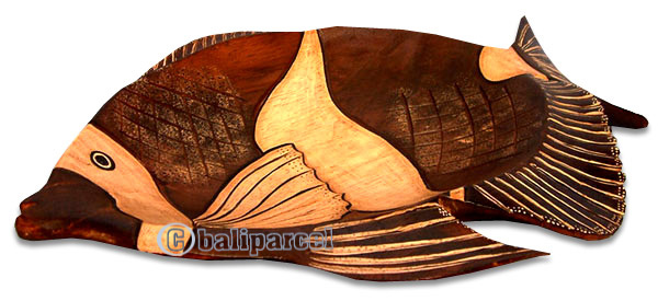 Wooden Fish, Hand Carved From Albesia Wood