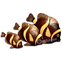 Wooden Tropical Fish, Handcarved From Albesia Wood