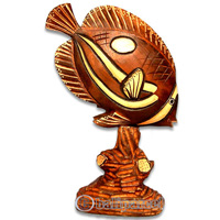Wooden Tropical Fish, Handcarved From Albesia Wood