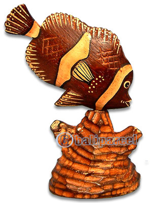 Wooden Tropical Fish, Handcarved From Albesia Wood