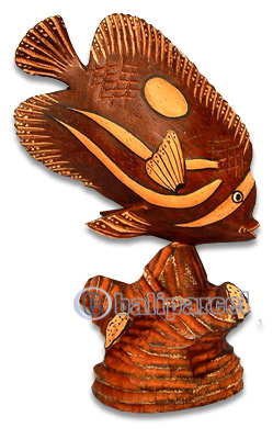 Wooden Tropical Fish, Handcarved From Albesia Wood
