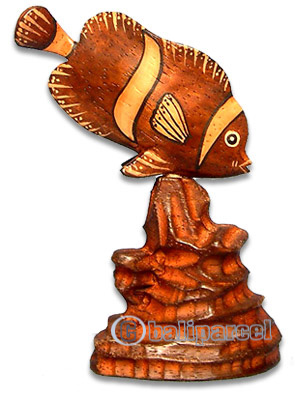 Wooden Tropical Fish, Handcarved From Albesia Wood