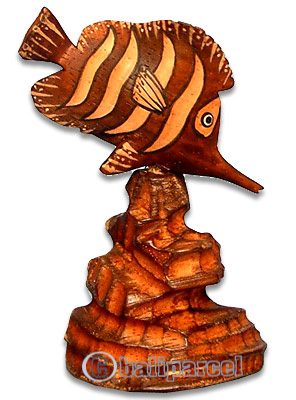 Wooden Tropical Fish, Handcarved From Albesia Wood