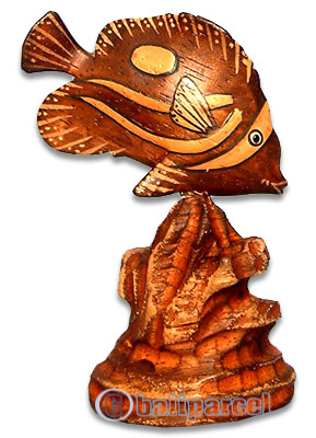 Wooden Tropical Fish, Handcarved From Albesia Wood